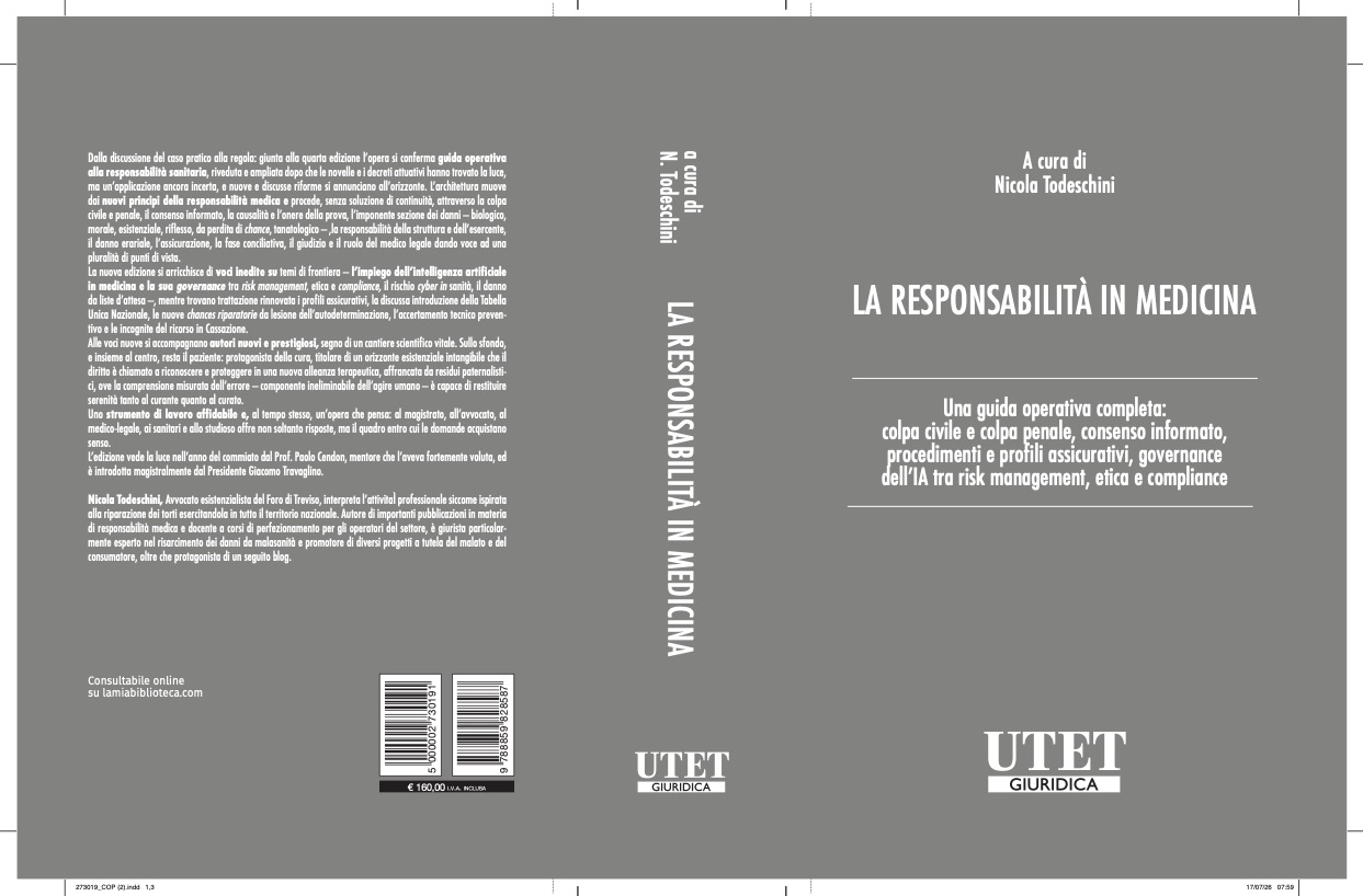 Nicola Todeschini, la responsabilità in medicina, quarta edizione